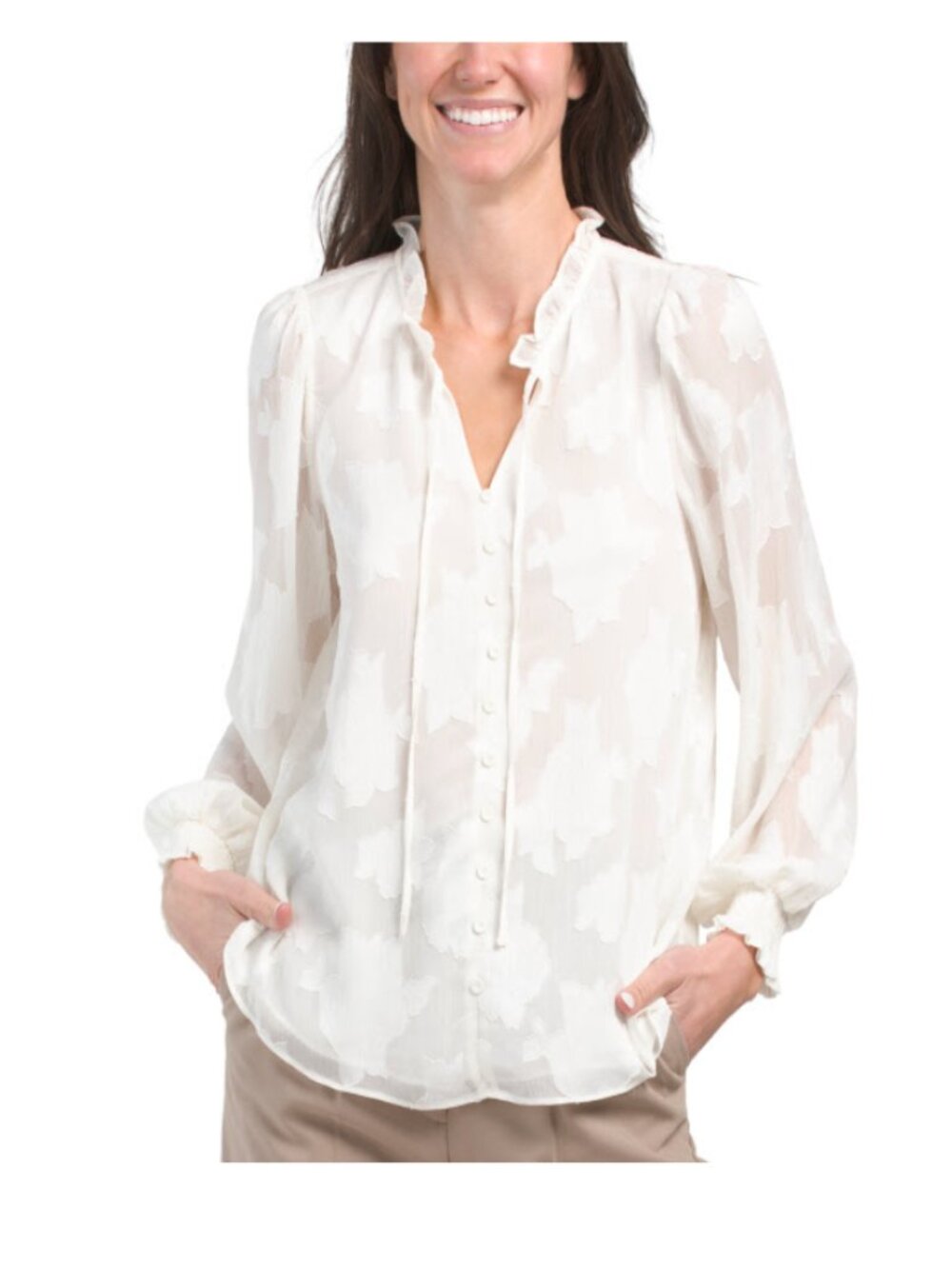 Rachel Zoe long sleeve tie blouse (NWT, size XS)